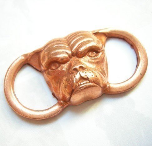 copper plated griffin dog pendant