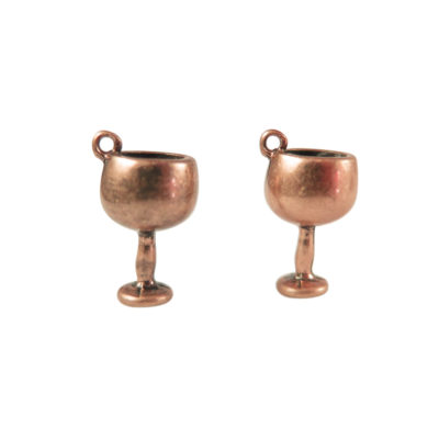 antiqued copper wine glasses
