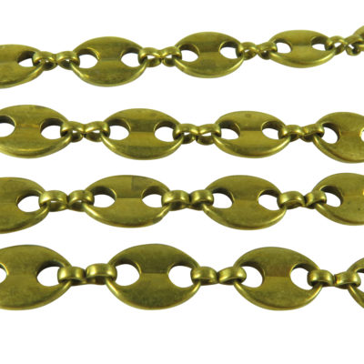 vintage brass charm link chain