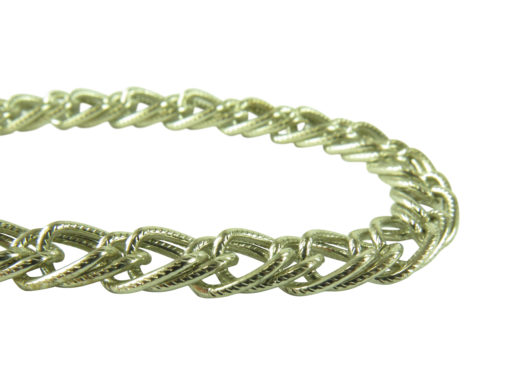 vintage plated steel textured curb chain bracelet findings