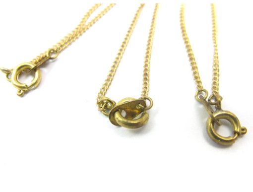 c519 yellow brass curb chain necklaces