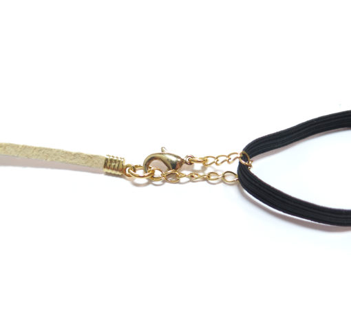 beige leather gold chain hook