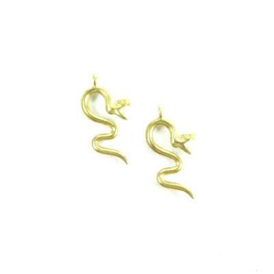 open mouth snake charm gold plated