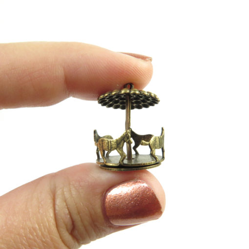 antiqued brass carousel charms