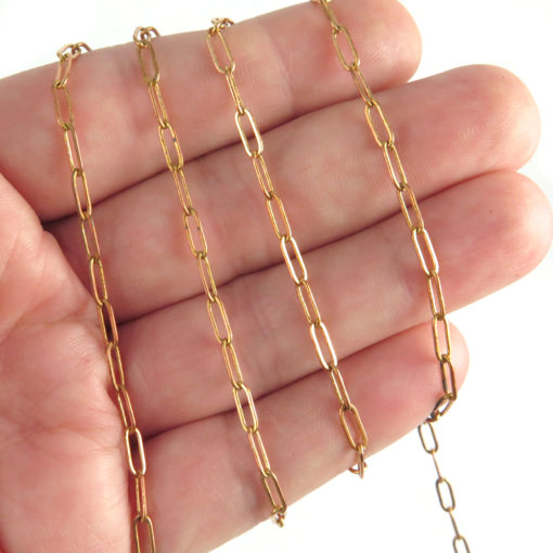 red brass oval cable chain