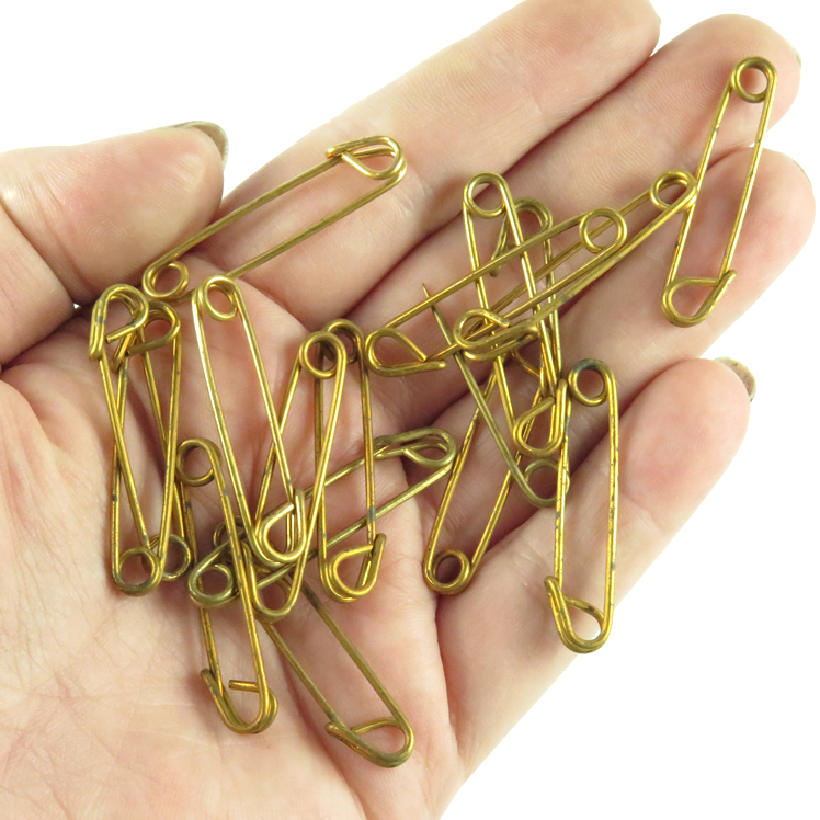 Vintage Brass Safety Pin Finding