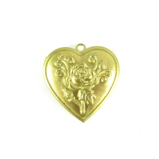 floral brass heart locket