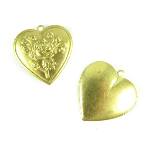 floral brass heart locket