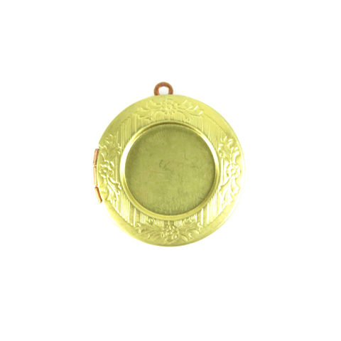 floral etched circle locket