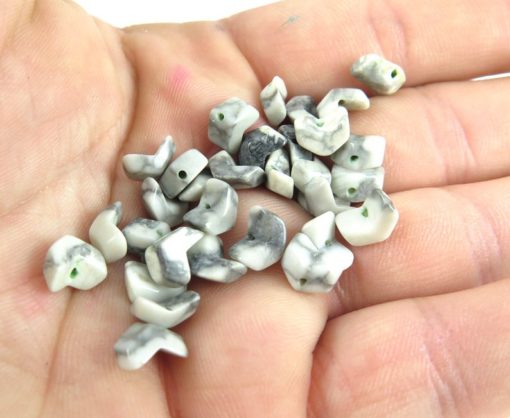 gray and white howlite chevron beads