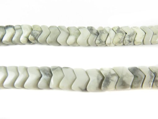 gray and white howlite chevron beads