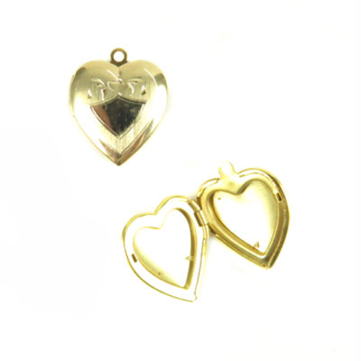gold etched design heart locket