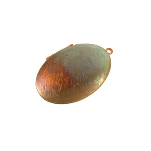 copper brass textured oval locket