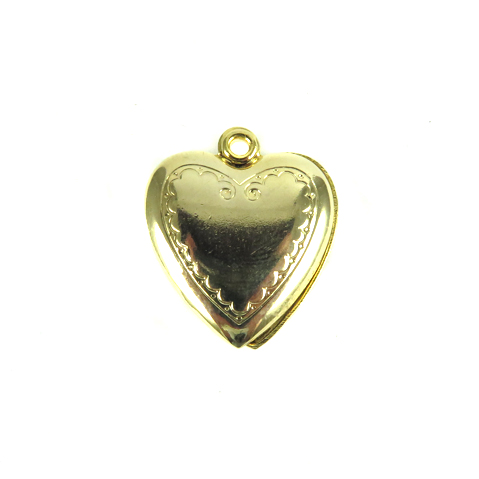 shiny gold heart locket