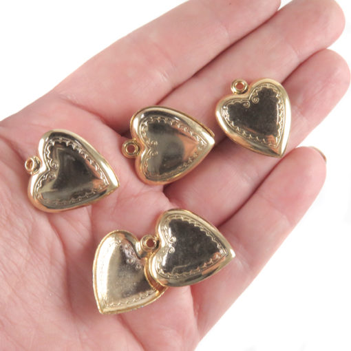 shiny gold heart locket