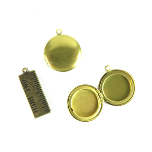 smooth brass circle locket