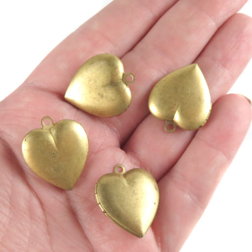 smooth brass heart locket