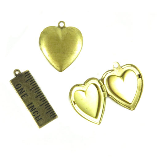smooth brass heart locket