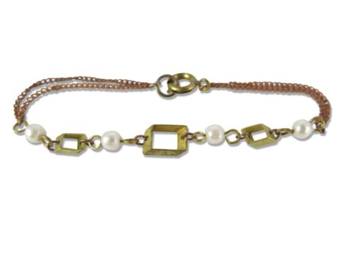 vintage geometrie and pearl bracelet findings