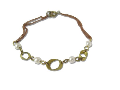 vintage geometrie and pearl bracelet findings
