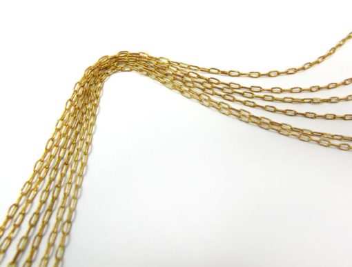 vintage brass cable chain necklaces