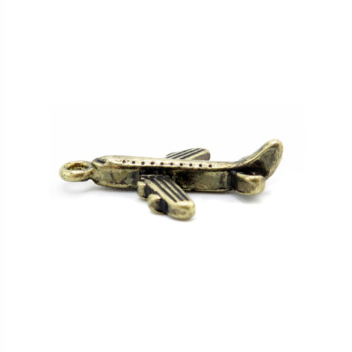 airplane charm - antiqued brass