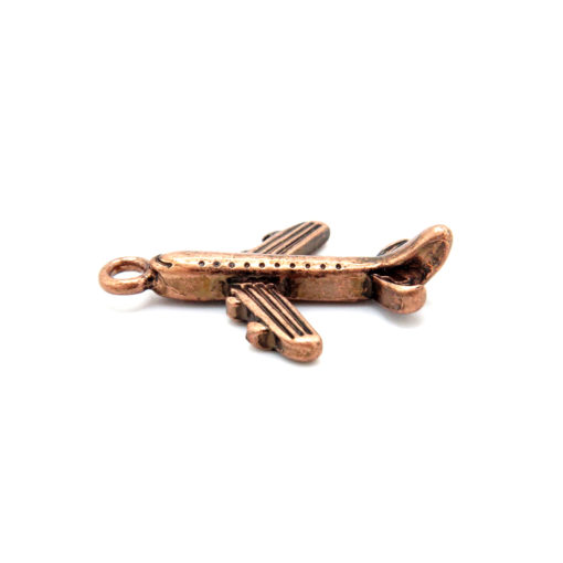 airplane charm - antiqued copper - 1