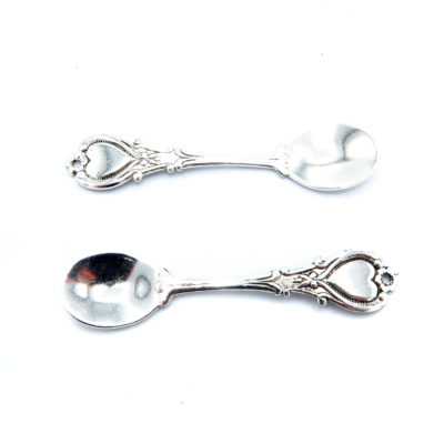 antiqued silver large decorative spoon