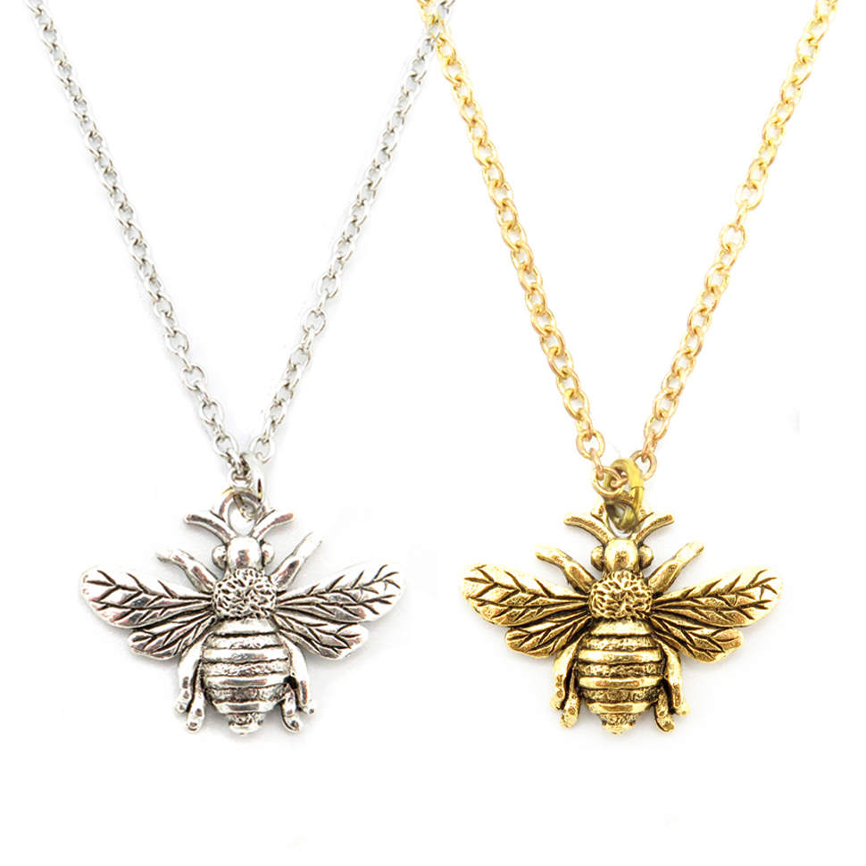 Hexagon bumble bee necklace | Lily Lough Jewelry