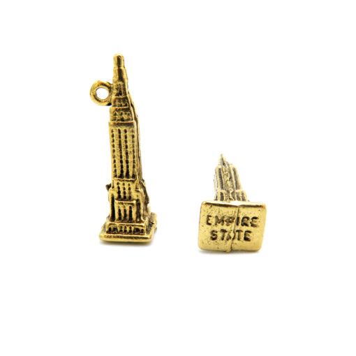 empire state building charm - antiqued gold