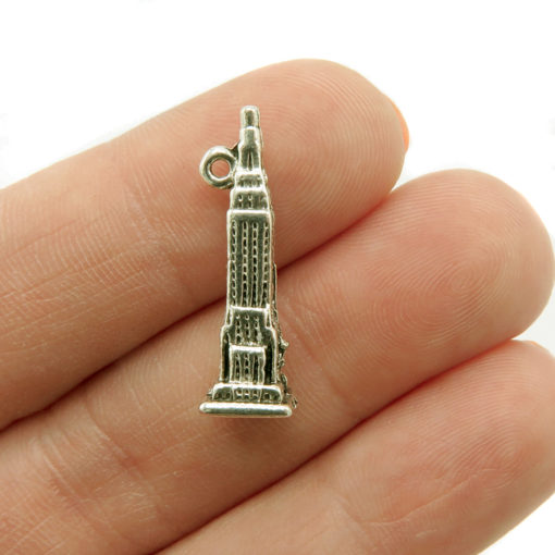 empire state building charm - antiqued silver