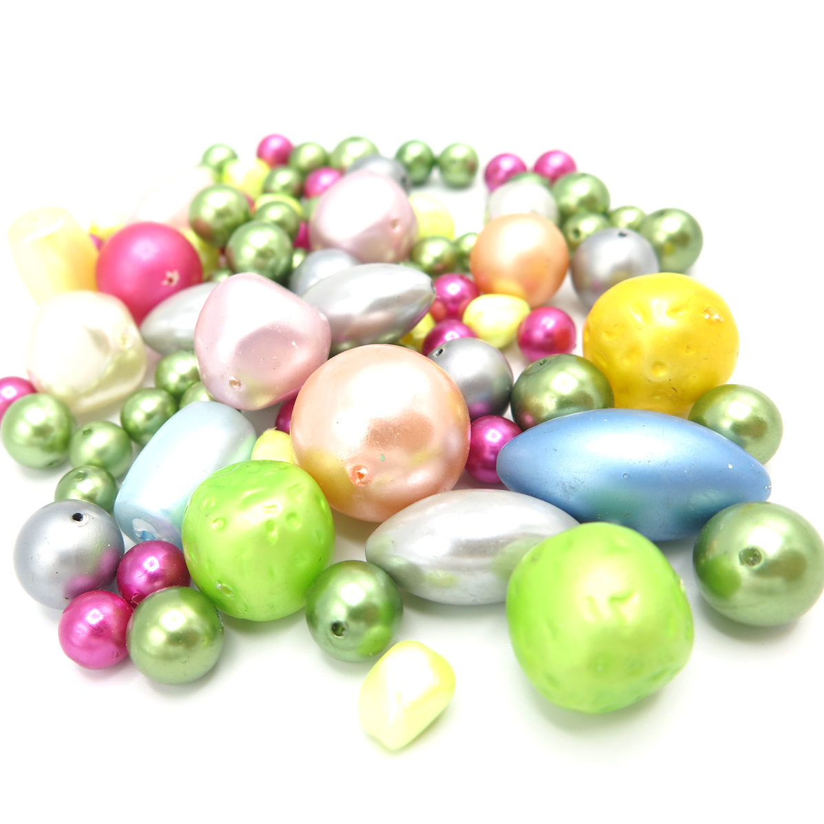 Vintage Plastic Colorful Assortment of Donut Beads