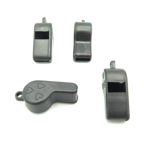 black plastic whistle pendant