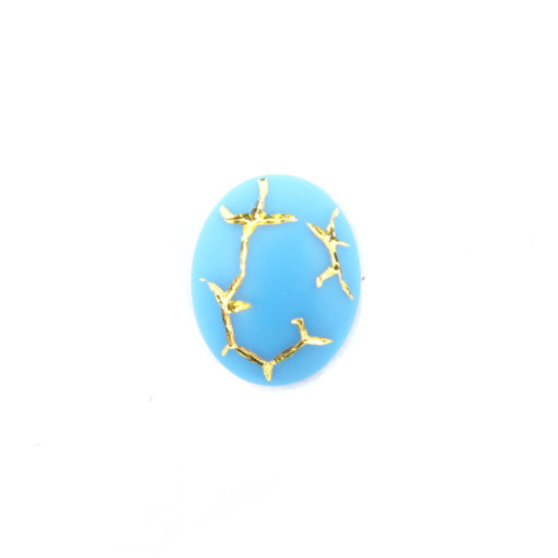blue and white cabochon