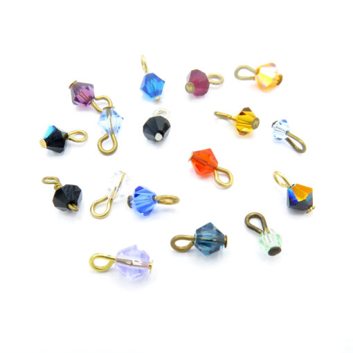 colorful crystal looped bead charms