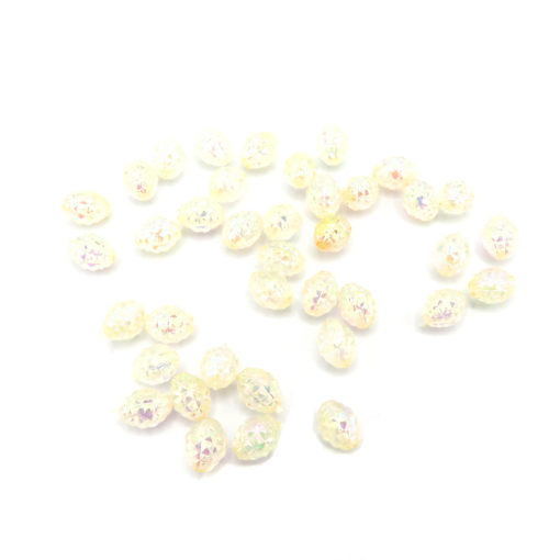 football faceted irridescent beads