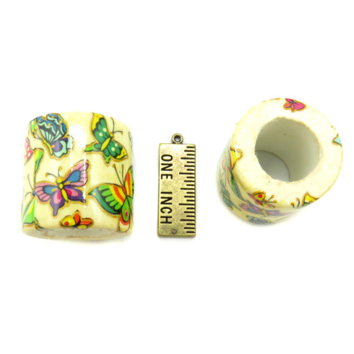 huge butterfly cylinder beads