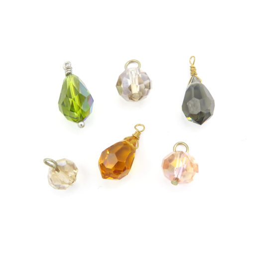 large earth and jeweled toned swarovski crystal charms