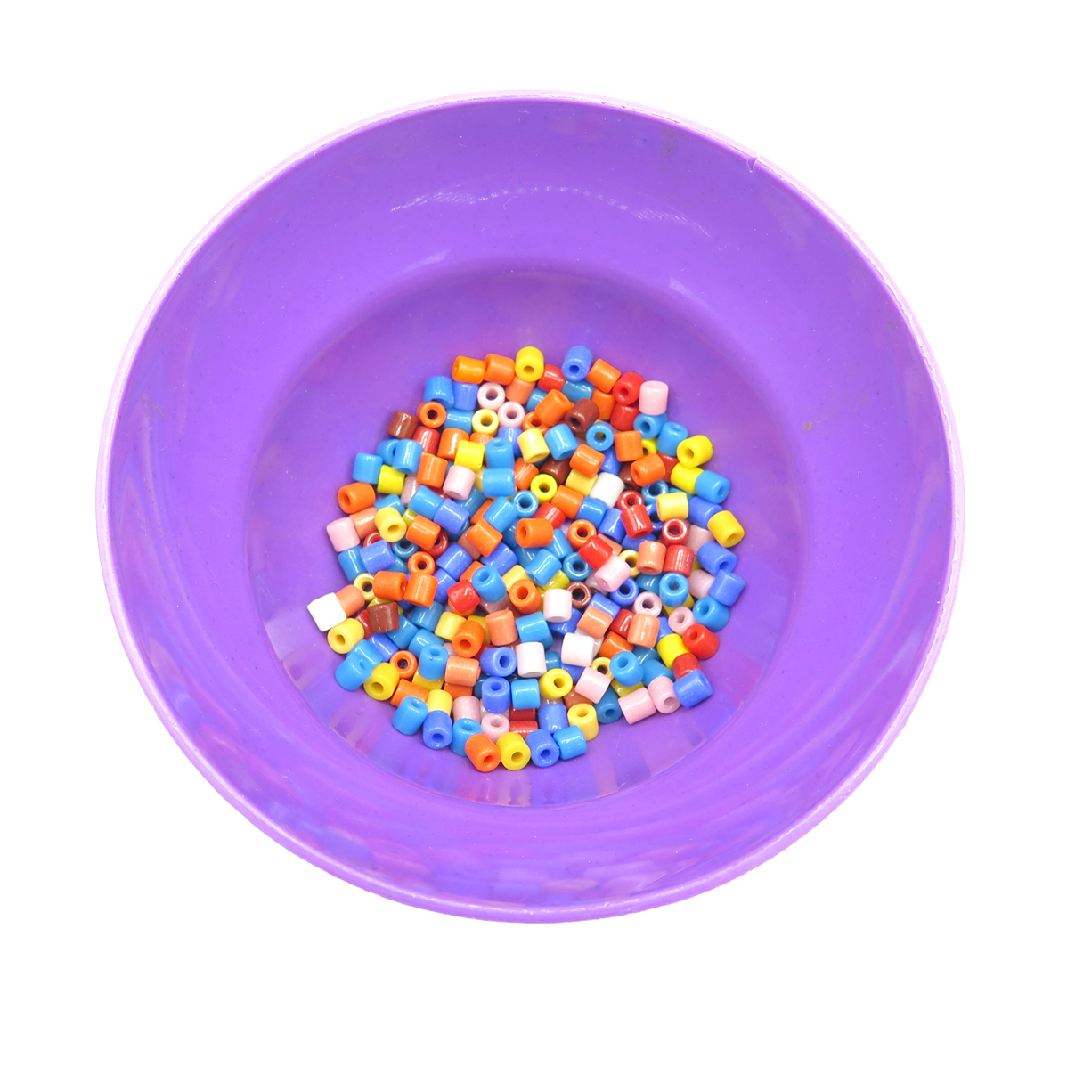 Orange, Green, Purple & Blue Round Faceted Plastic Beads