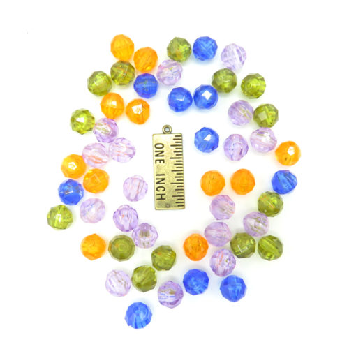 plastic faceted colored beads