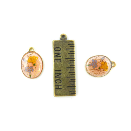 oval enamel charms - with ruler