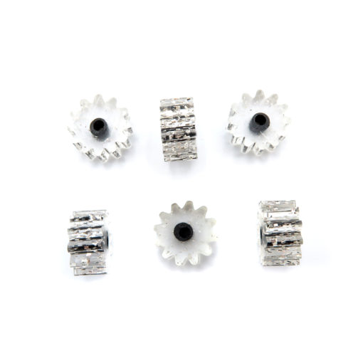 cog shaped bead with black center hole