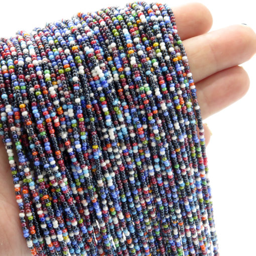 cool toned pearlized seed bead strands