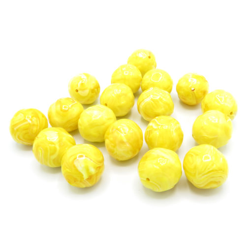 giant yellow textured circle beads -