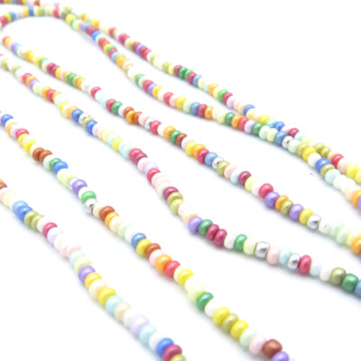 pastel seed bead strands