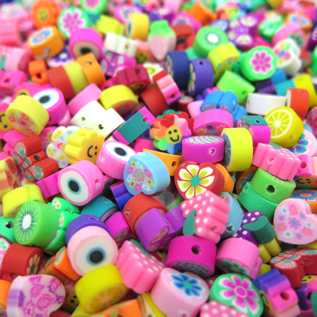 Colourful Clay Bead Charms Refill with Smiley Face Beads/Fruit Flower  Letter Cute Beads