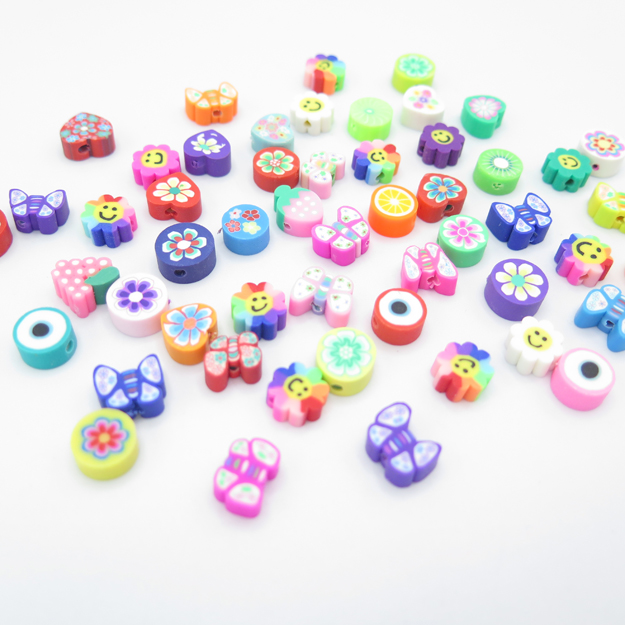400PCS DIY Smiley Face Beads for Girls Mixed Colorful Fruit Animal Flower  Shape Polymer Clay Beads Happy Face Cute Beads for Jewelry Making Bracelet  Earring Necklace Craft Making Supplies