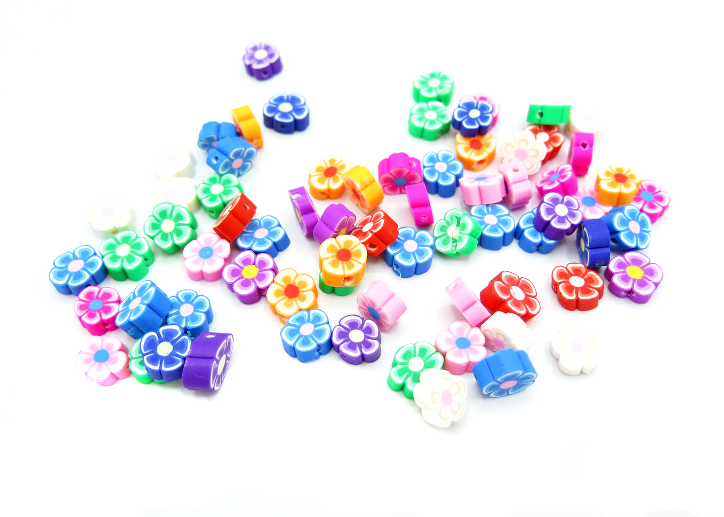 10mm Flower Polymer Clay Beads: Red, Blue, Pink 🌸 – RainbowShop for  Craft