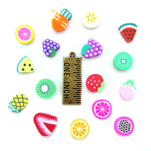 tutti fruity mix of polymer clay beads
