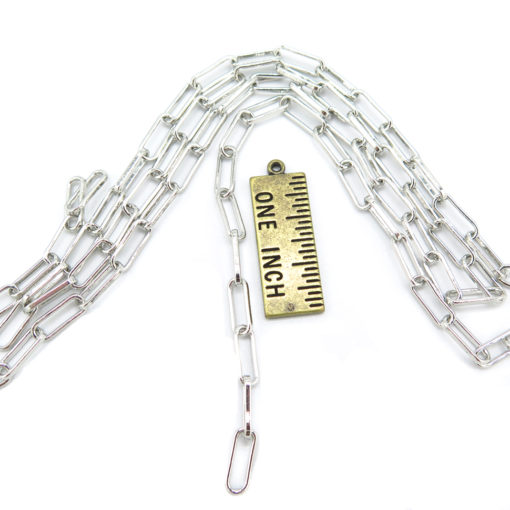 C925-B - rhodium plated long oval cable chain